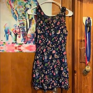 Navy Blue Floral Dress